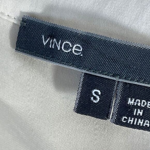 Vince Ivory Silk/Spandex Banded Collar Shell Top Sz S - Picture 3 of 8